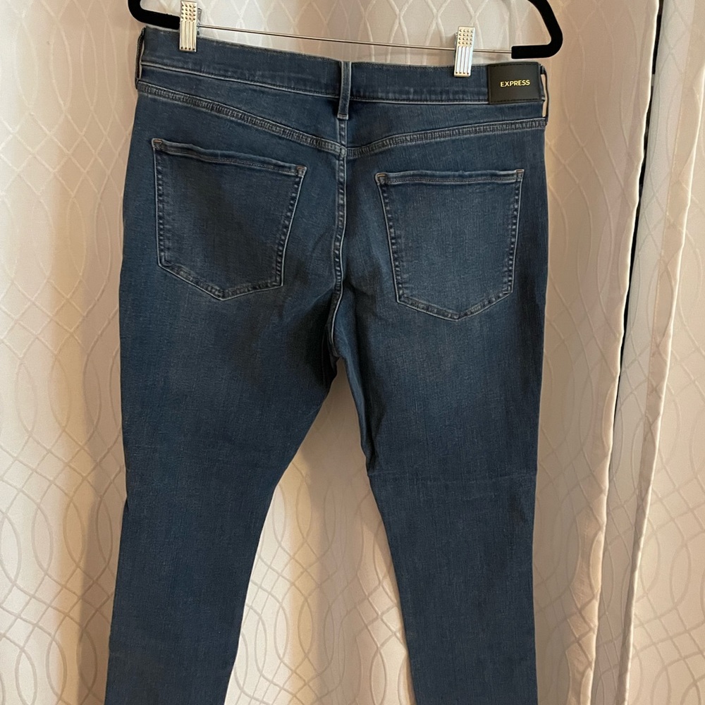 Express skinny mid rise 4 way hyper stretch jeans SZ 14R - Picture 8 of 11